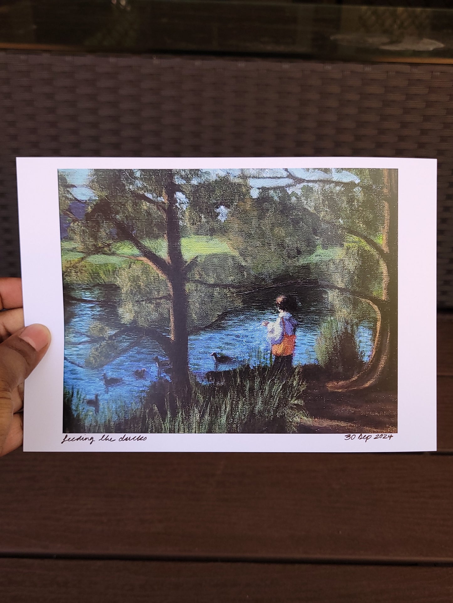 Feeding the Ducks A5 print
