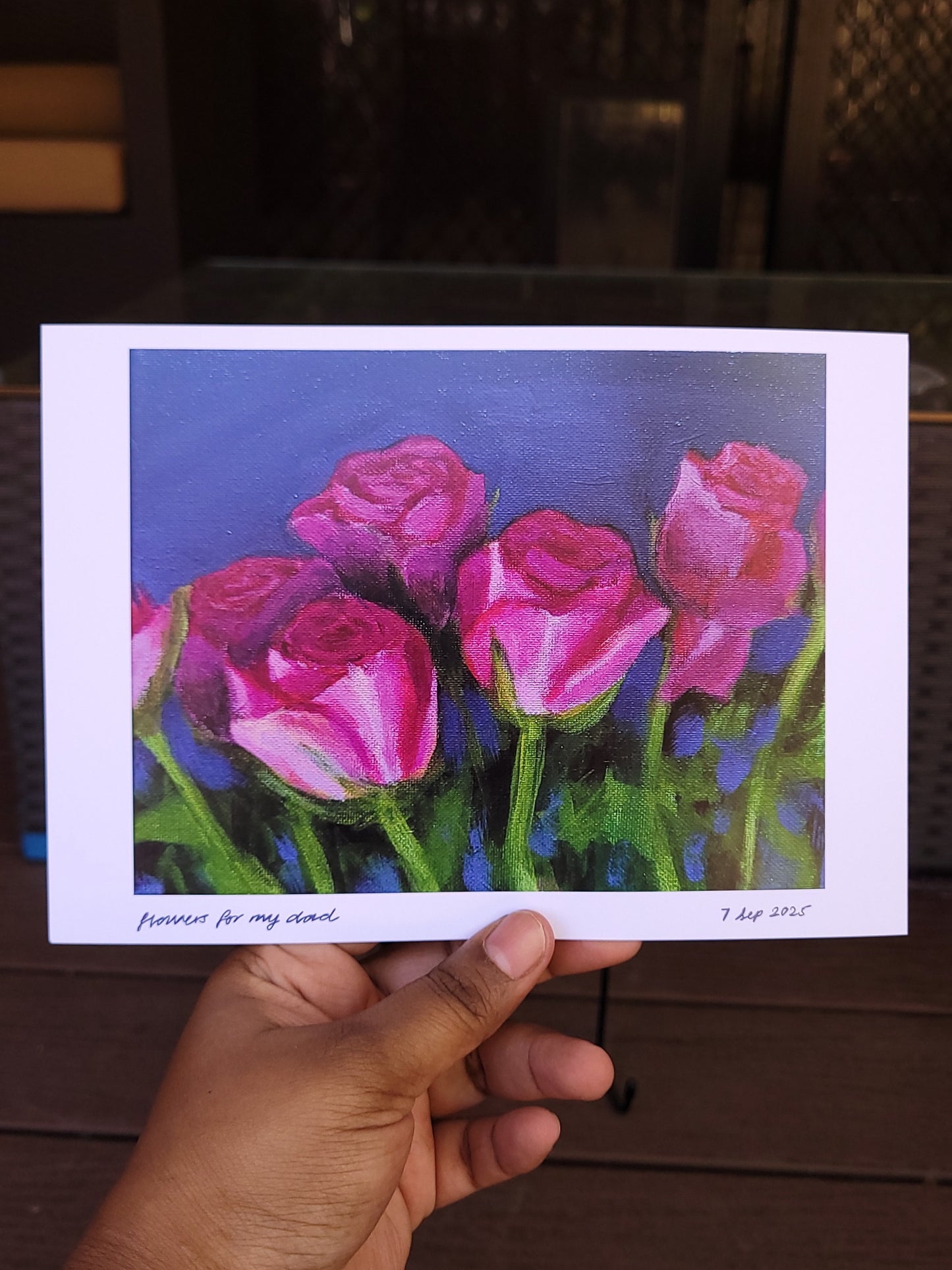 Flowers for my dad A5 print