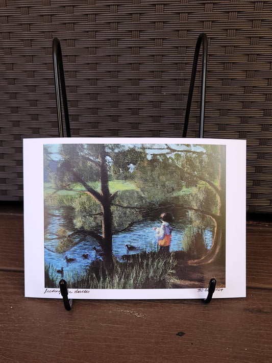 Feeding the Ducks A5 print
