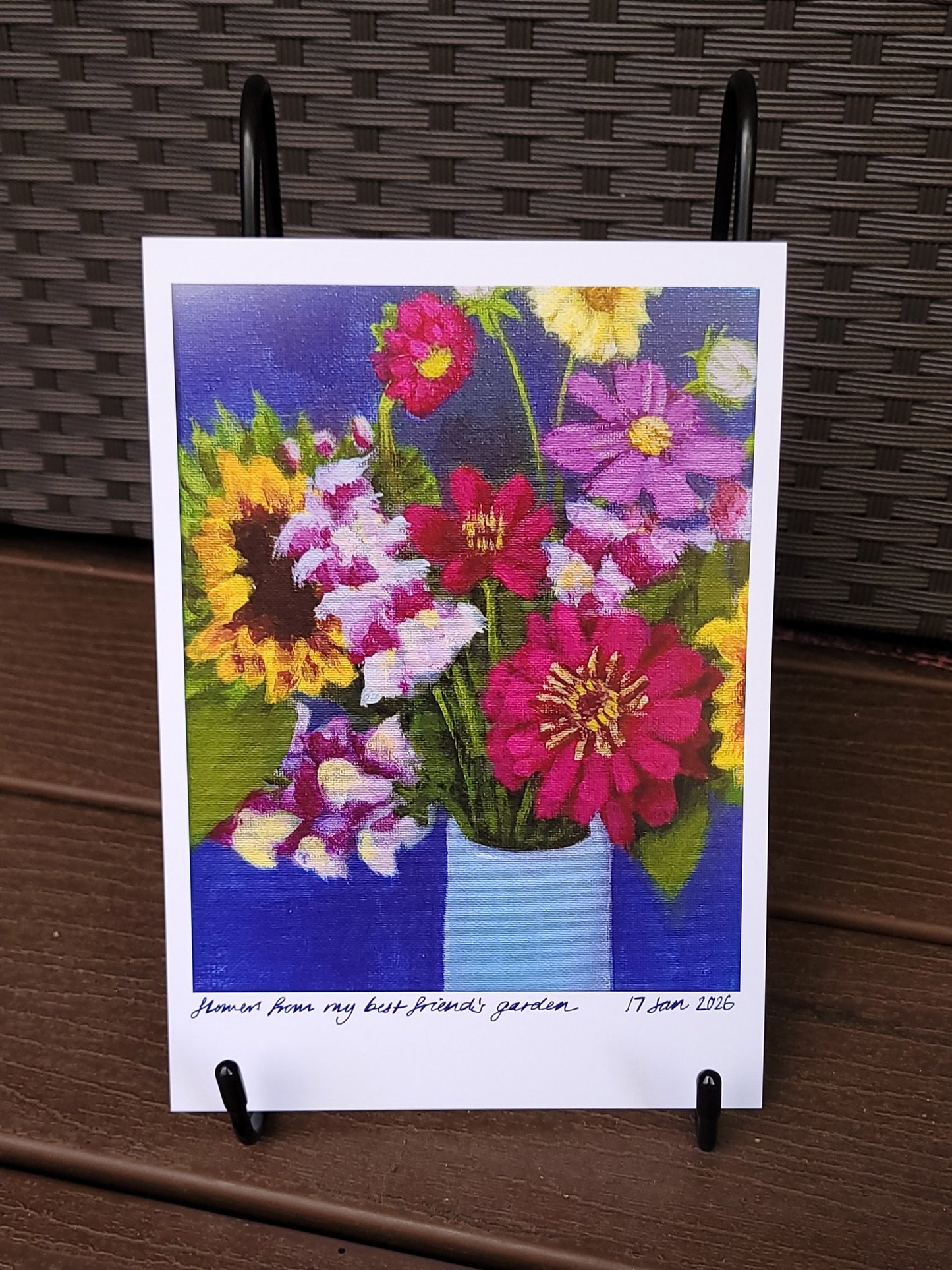 Flowers from my best friend's garden A5 print